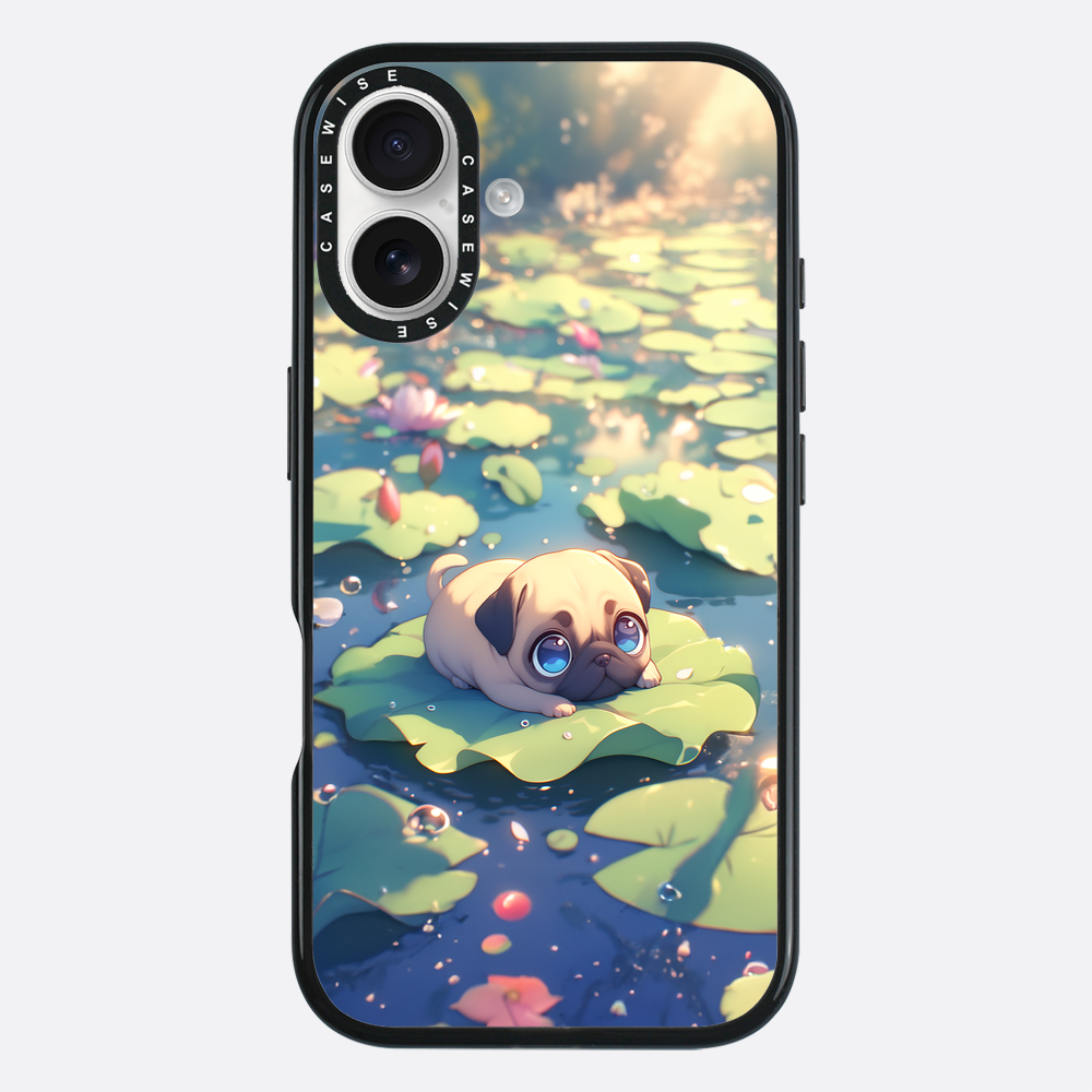 Cute Pug on Sea Rose - Etui
