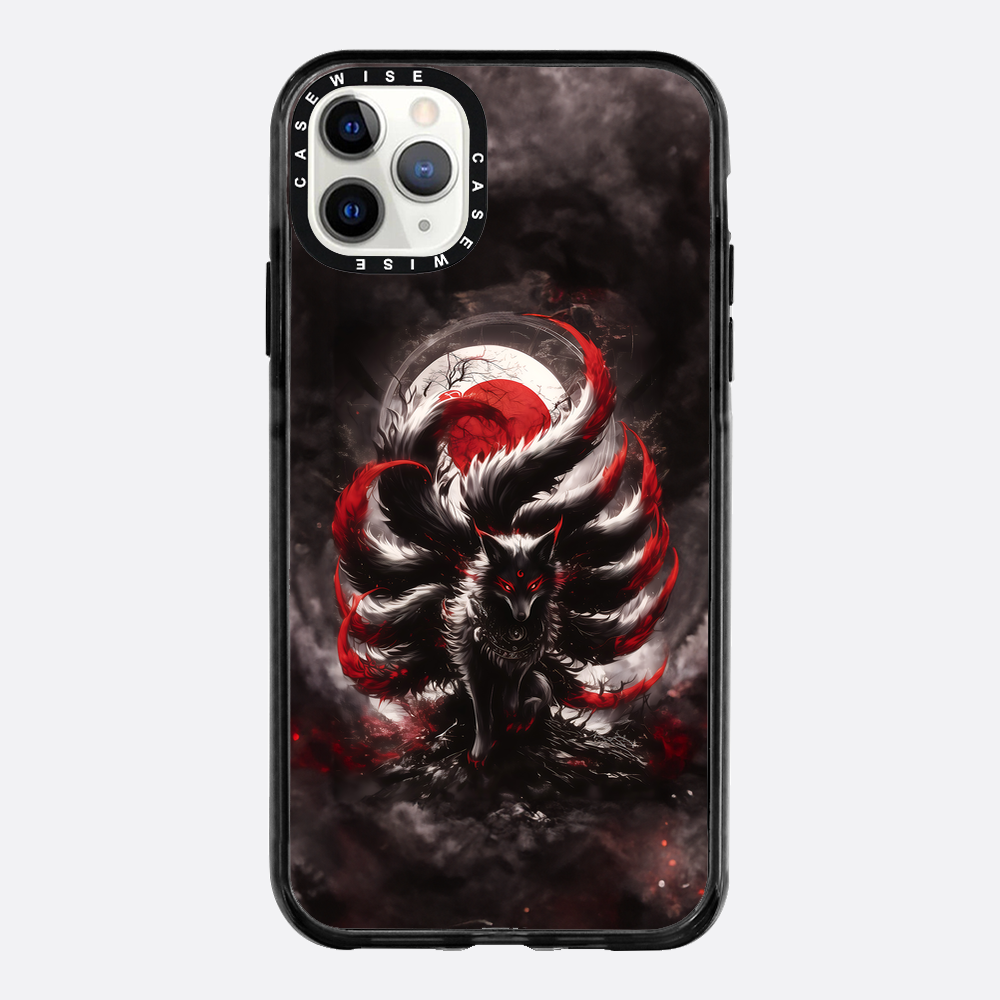 Black and Red Kitsune Fox - Etui
