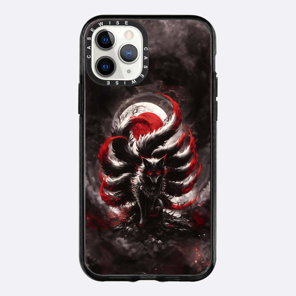 Black and Red Kitsune Fox - Etui