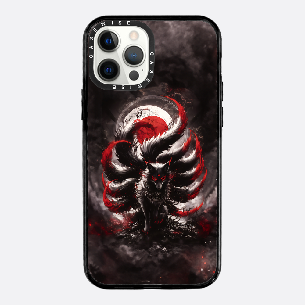 Black and Red Kitsune Fox - Etui