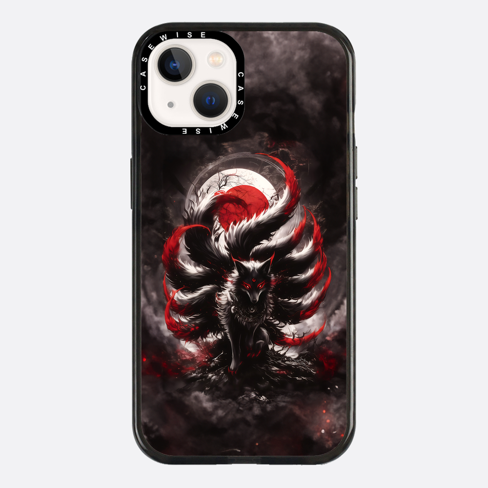 Black and Red Kitsune Fox - Etui