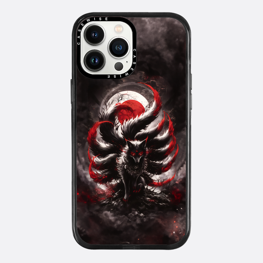 Black and Red Kitsune Fox - Etui