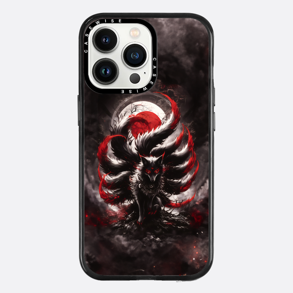 Black and Red Kitsune Fox - Etui