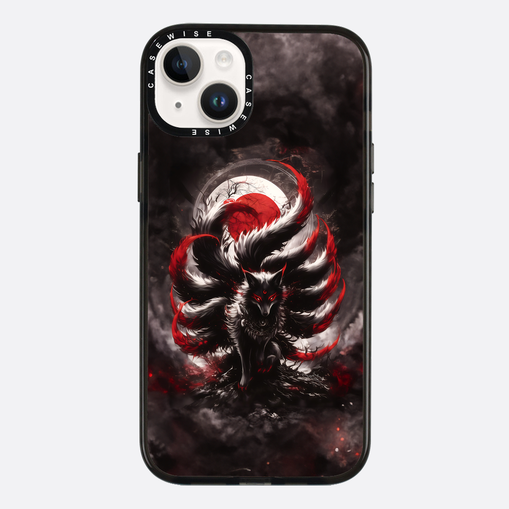 Black and Red Kitsune Fox - Etui