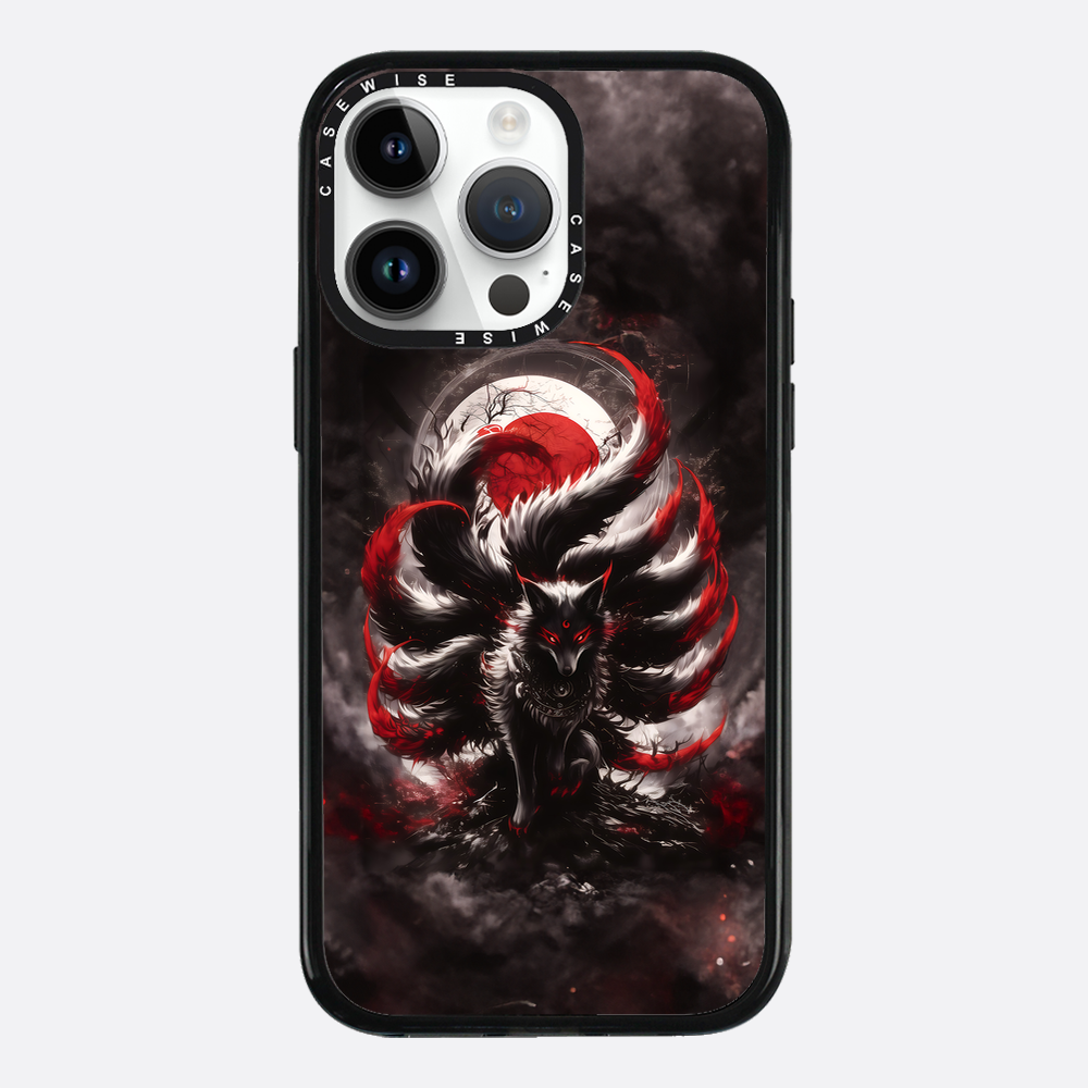 Black and Red Kitsune Fox - Etui