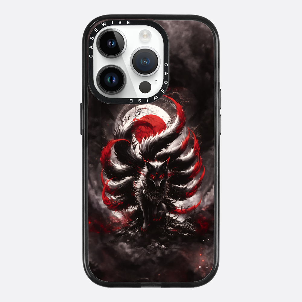 Black and Red Kitsune Fox - Etui