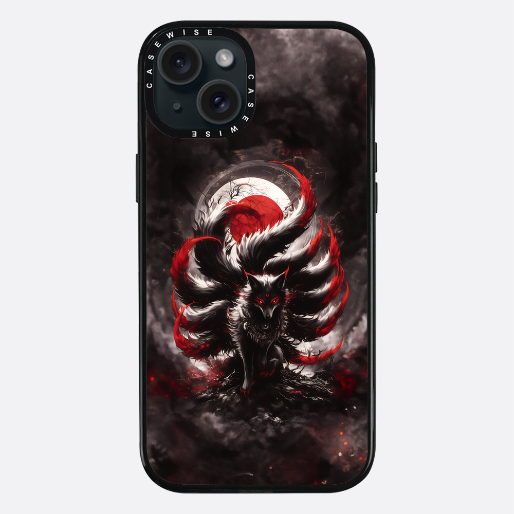 Black and Red Kitsune Fox - Etui