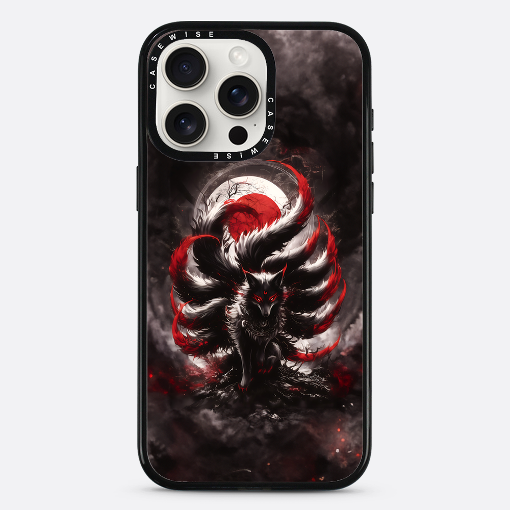 Black and Red Kitsune Fox - Etui