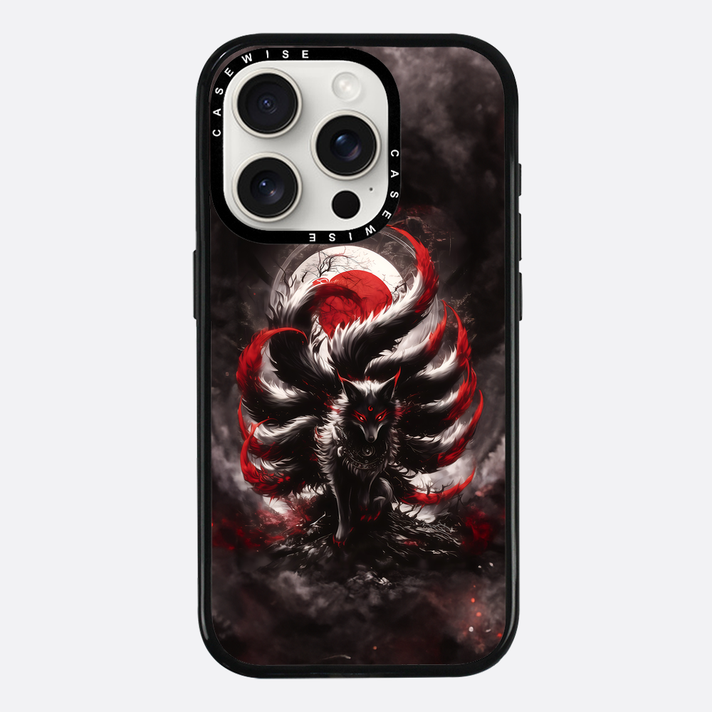 Black and Red Kitsune Fox - Etui