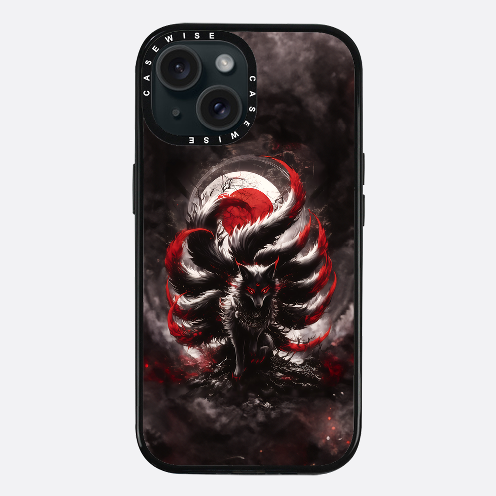 Black and Red Kitsune Fox - Etui