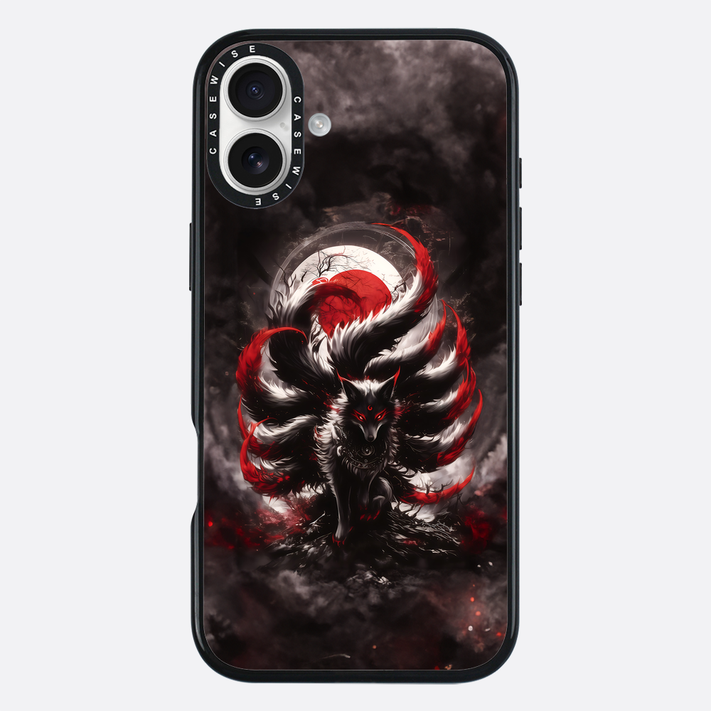 Black and Red Kitsune Fox - Etui