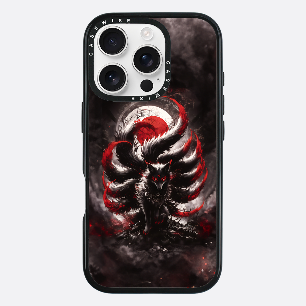Black and Red Kitsune Fox - Etui