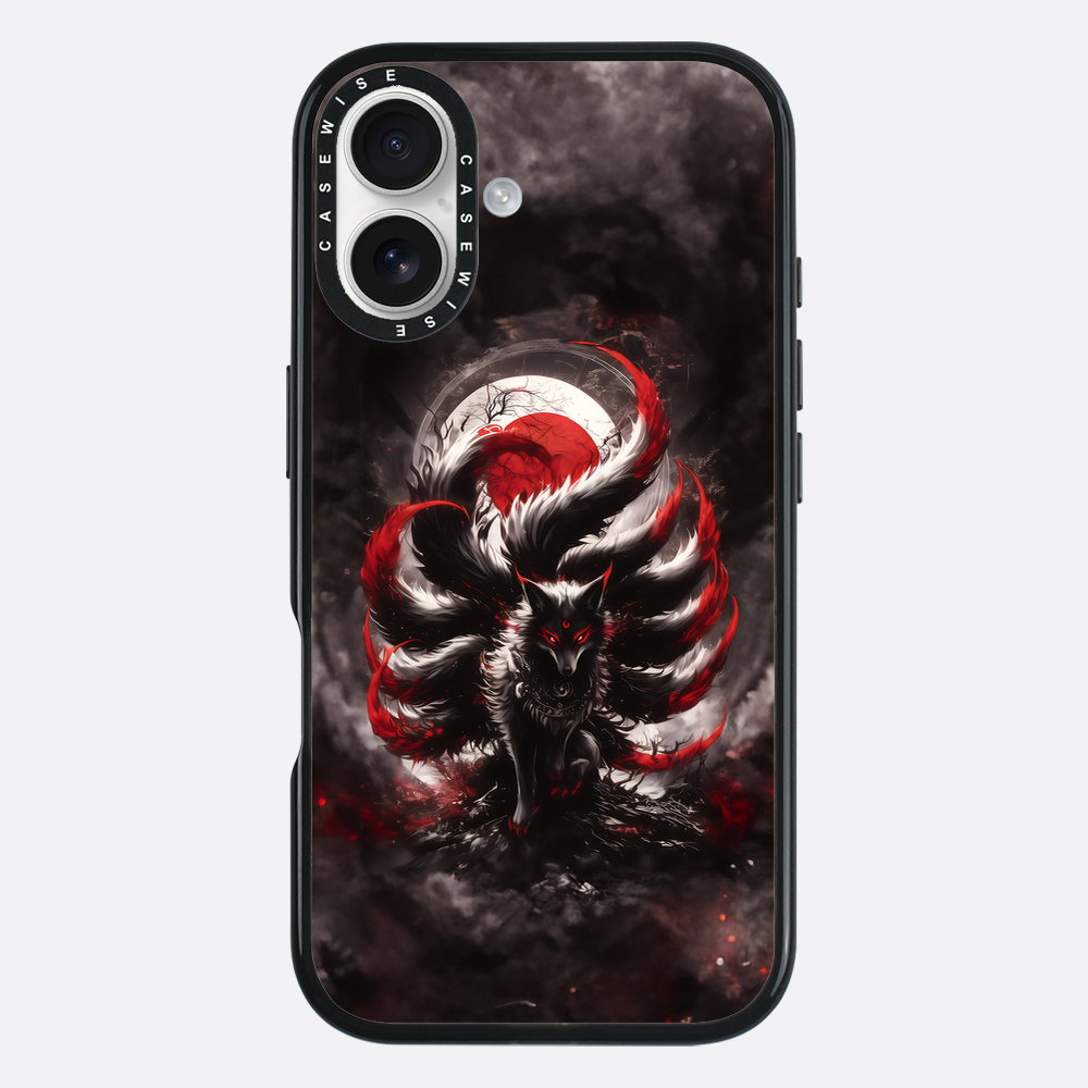 Black and Red Kitsune Fox - Etui