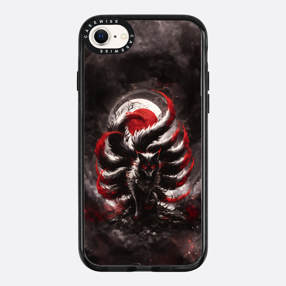 Black and Red Kitsune Fox - Etui