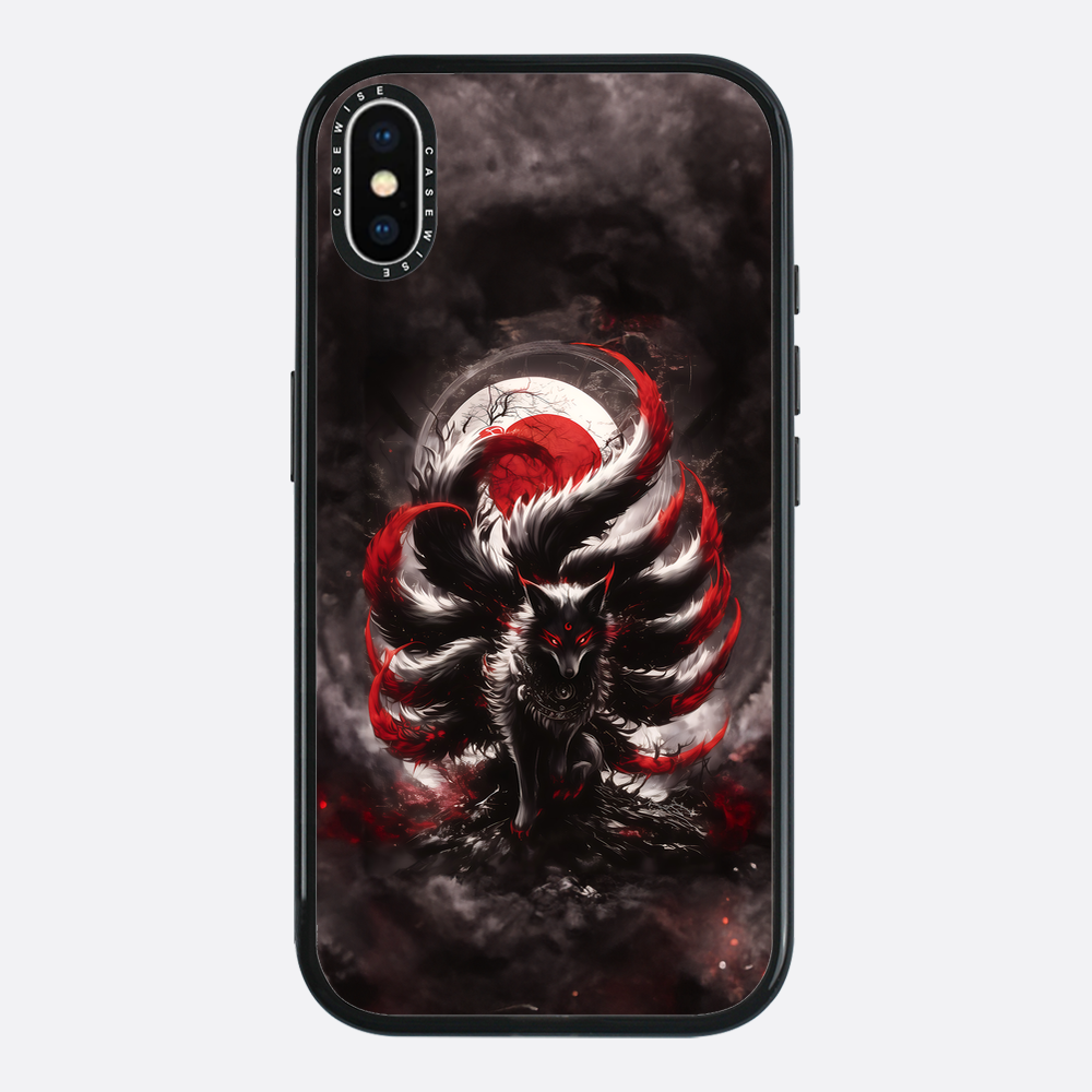 Black and Red Kitsune Fox - Etui