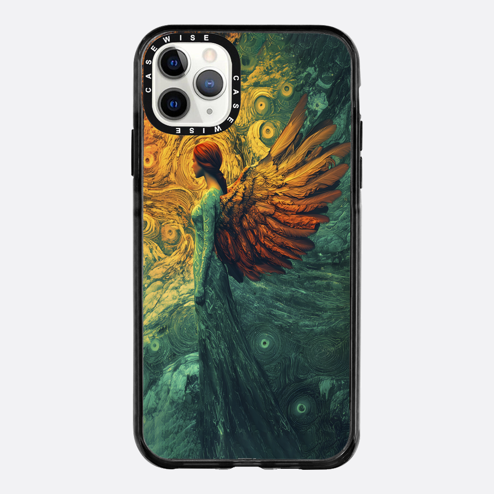 Oil Painting Green Golden Angel - Etui