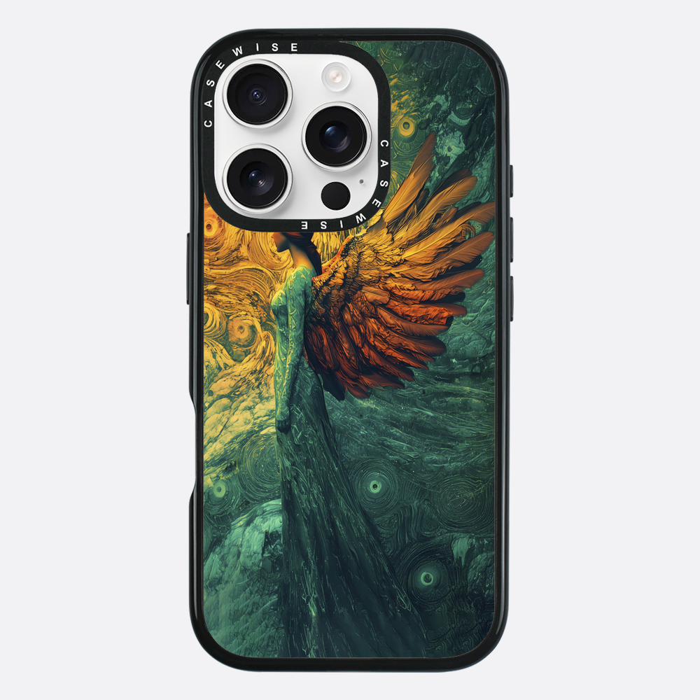 Oil Painting Green Golden Angel - Etui