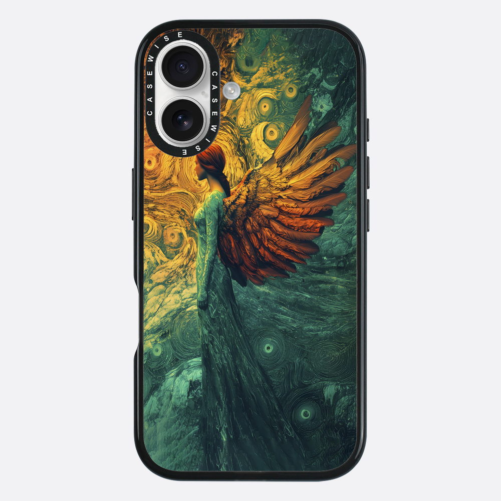 Oil Painting Green Golden Angel - Etui