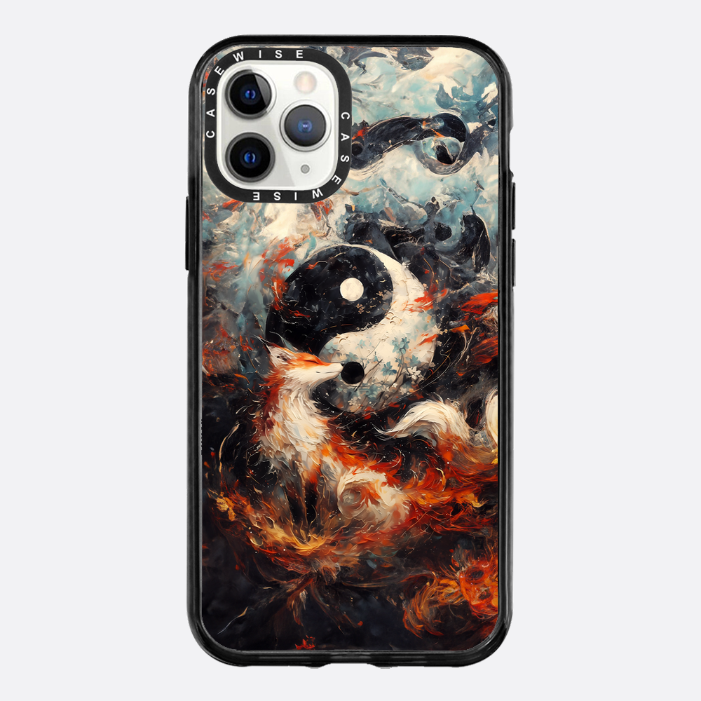 Kitsune Yin and Yang Painting - Etui