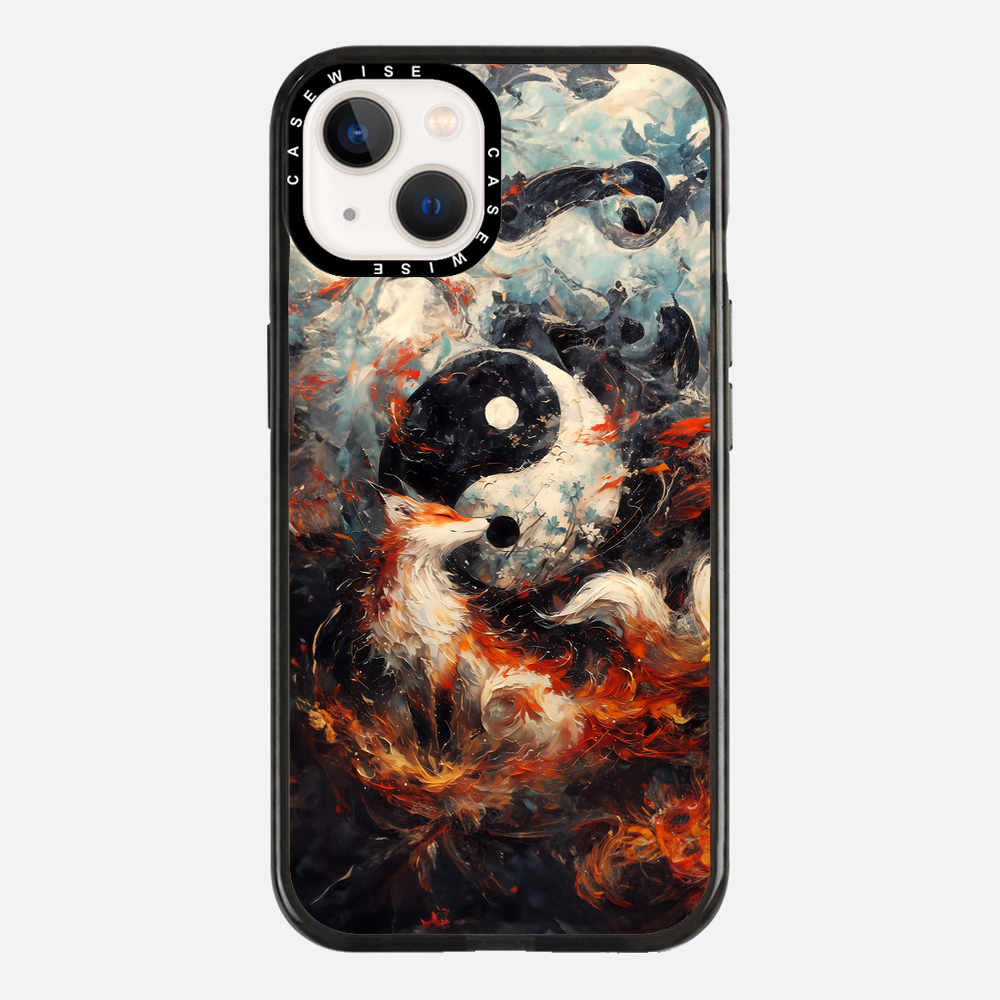 Kitsune Yin and Yang Painting - Etui