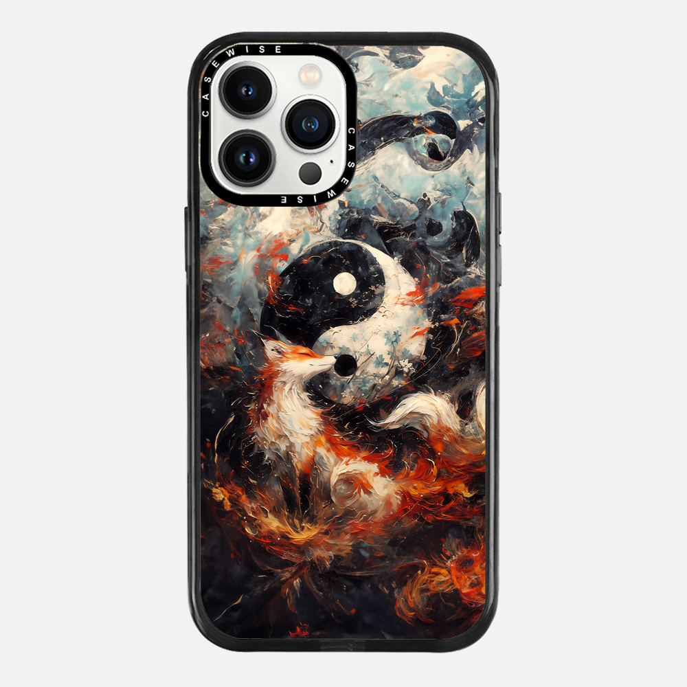 Kitsune Yin and Yang Painting - Etui