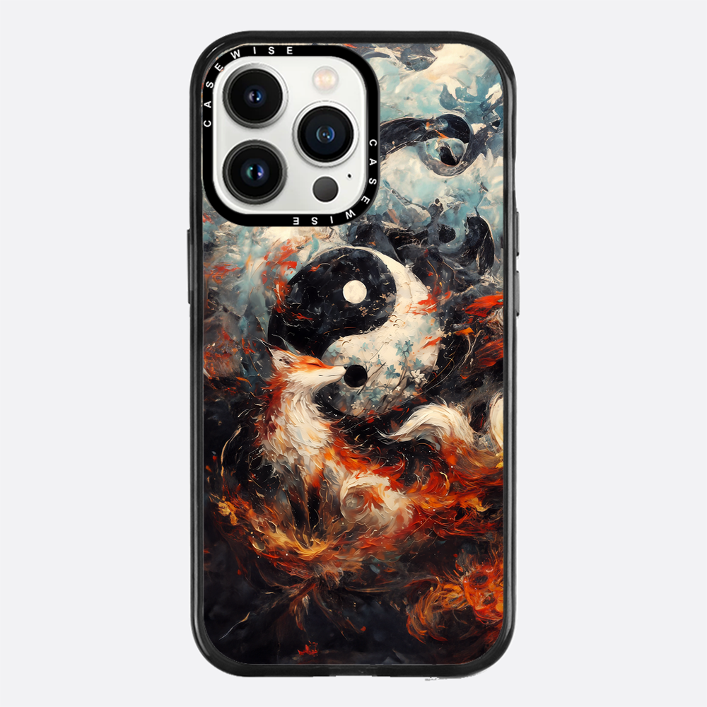 Kitsune Yin and Yang Painting - Etui