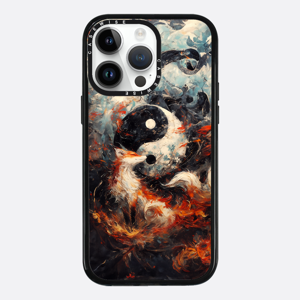 Kitsune Yin and Yang Painting - Etui