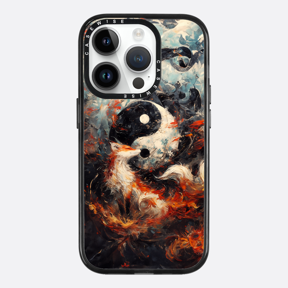 Kitsune Yin and Yang Painting - Etui
