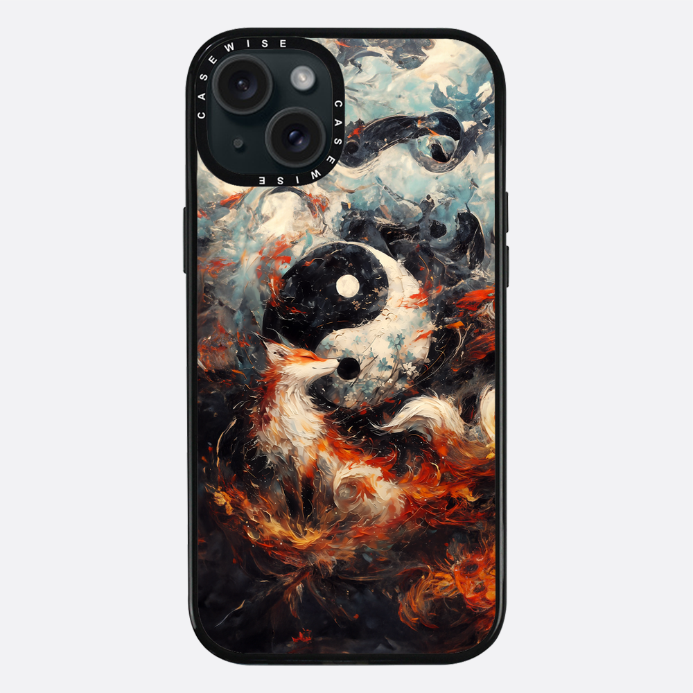 Kitsune Yin and Yang Painting - Etui