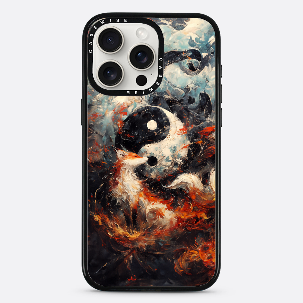 Kitsune Yin and Yang Painting - Etui