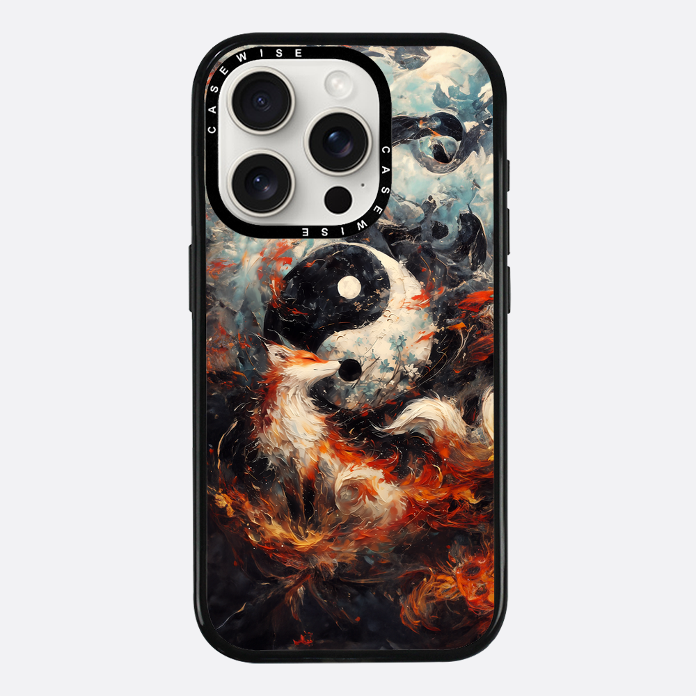Kitsune Yin and Yang Painting - Etui
