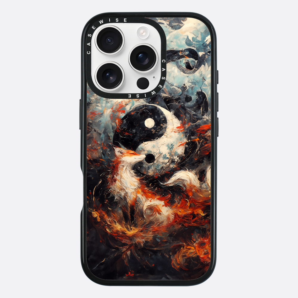 Kitsune Yin and Yang Painting - Etui