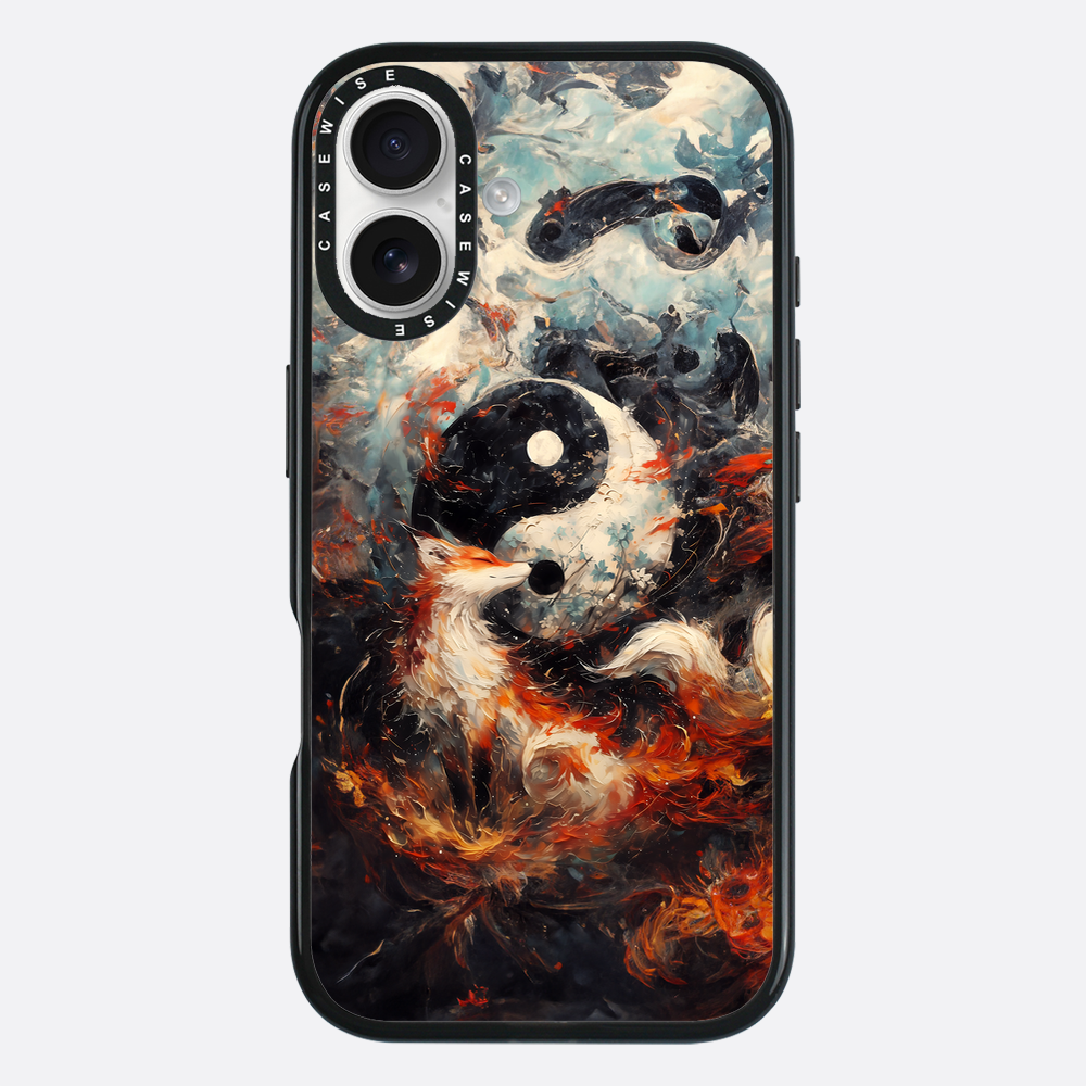 Kitsune Yin and Yang Painting - Etui