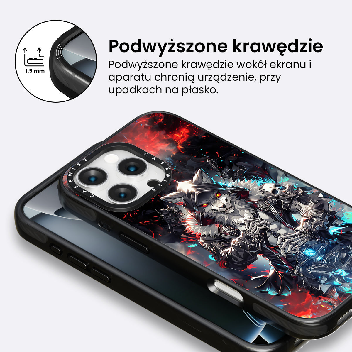 Skeleton Skull Wolf - Etui