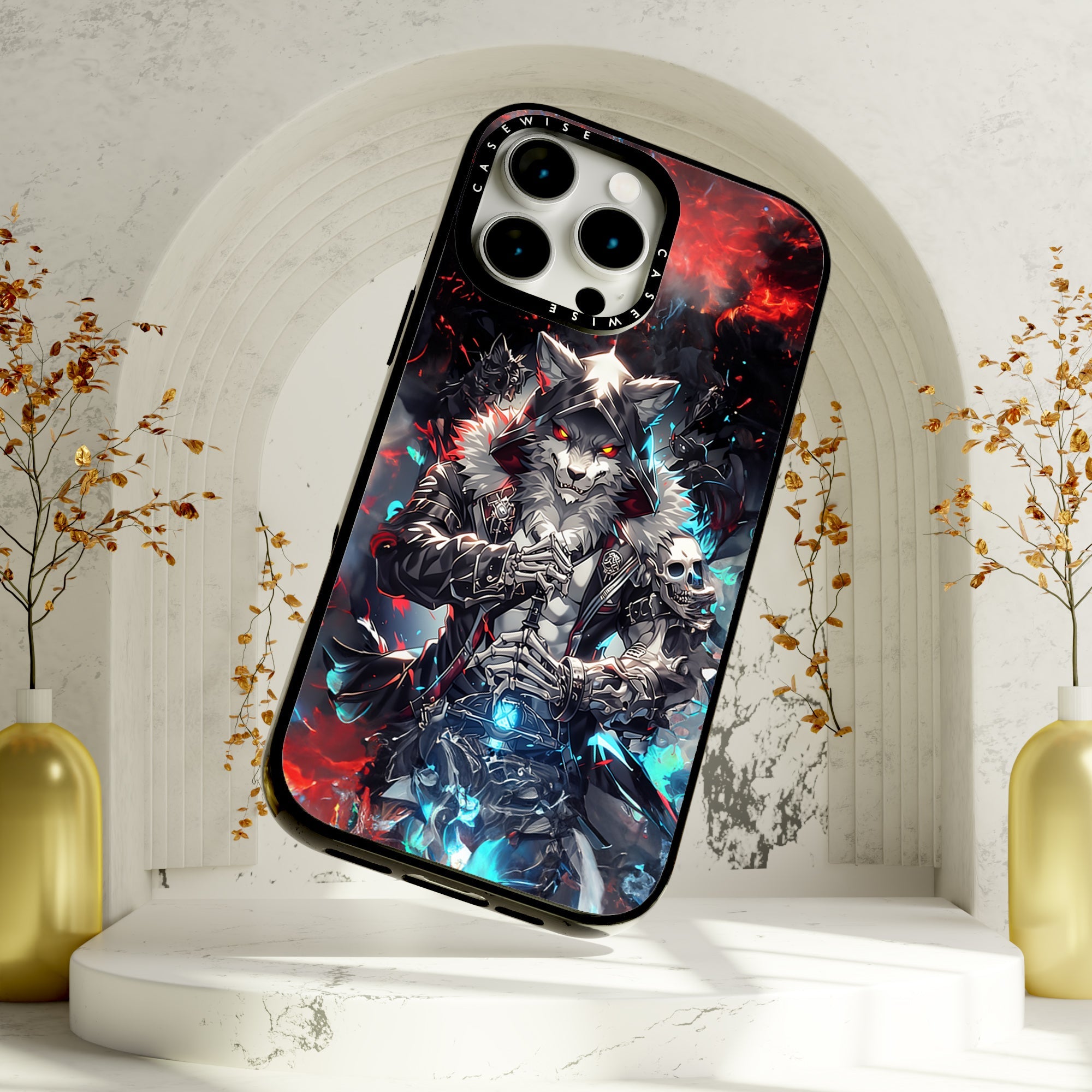 Skeleton Skull Wolf - Etui