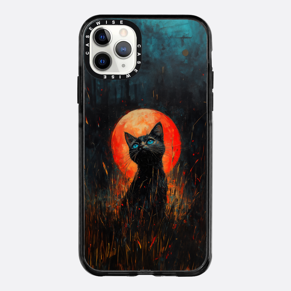 Red Moonlight Black Cat - Etui