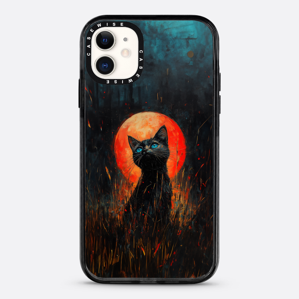 Red Moonlight Black Cat - Etui
