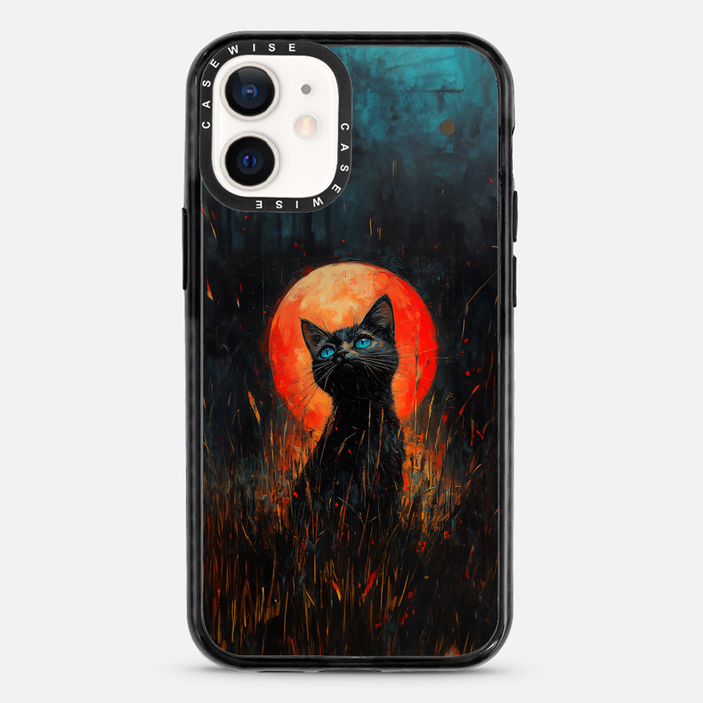 Red Moonlight Black Cat - Etui