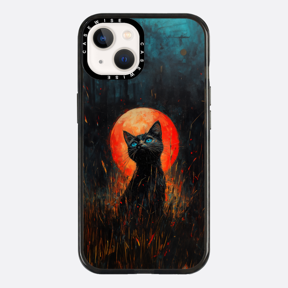 Red Moonlight Black Cat - Etui
