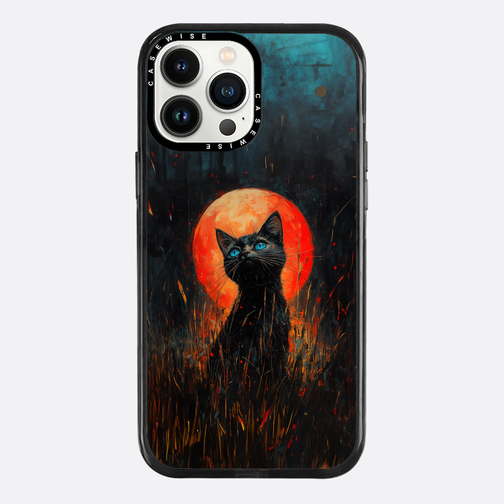Red Moonlight Black Cat - Etui