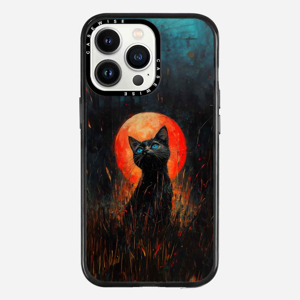 Red Moonlight Black Cat - Etui