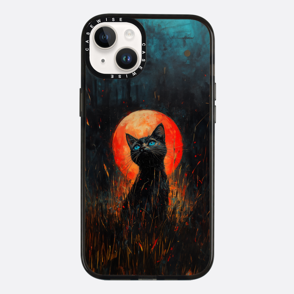 Red Moonlight Black Cat - Etui