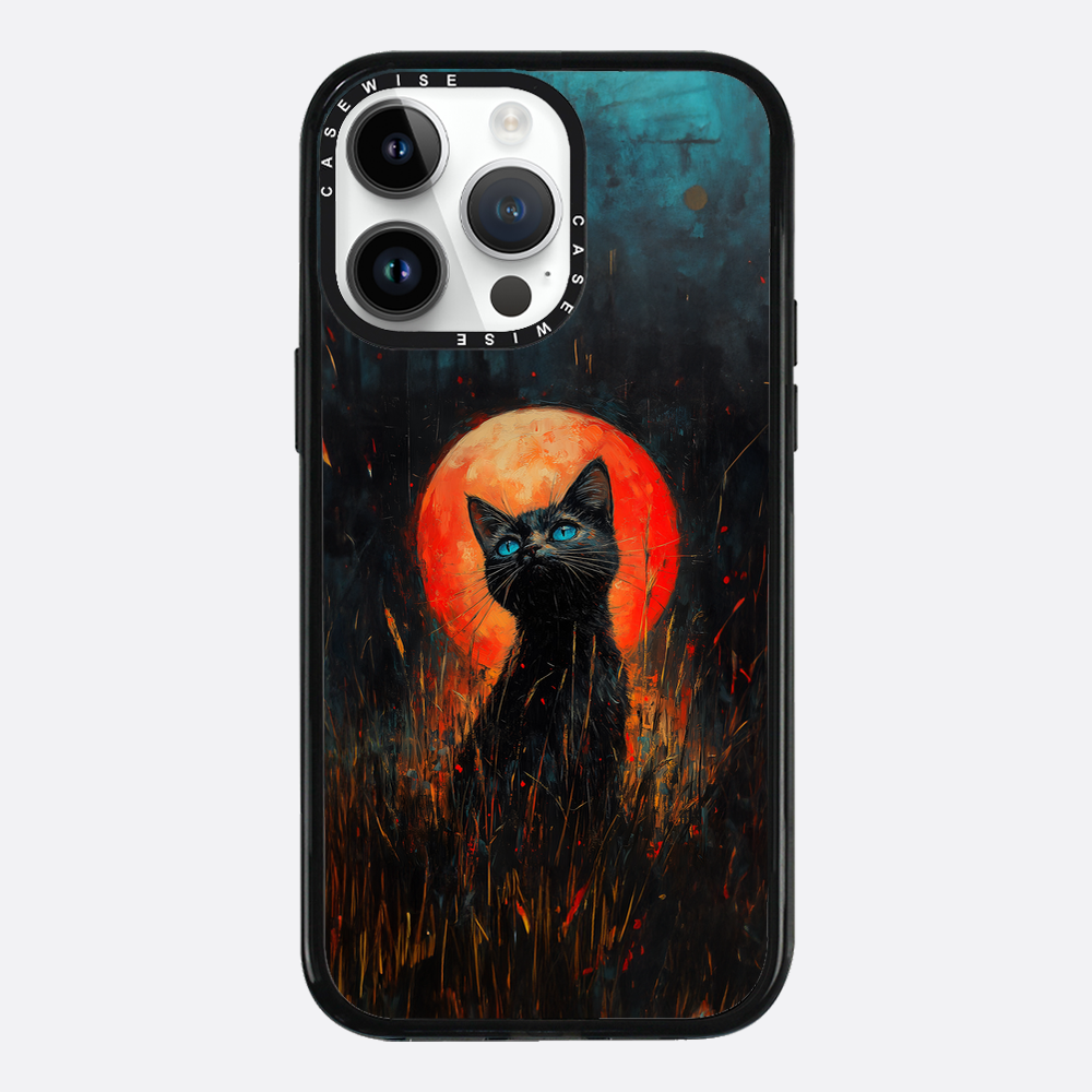 Red Moonlight Black Cat - Etui