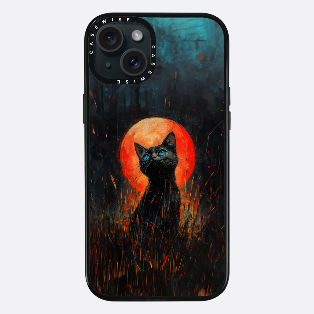 Red Moonlight Black Cat - Etui