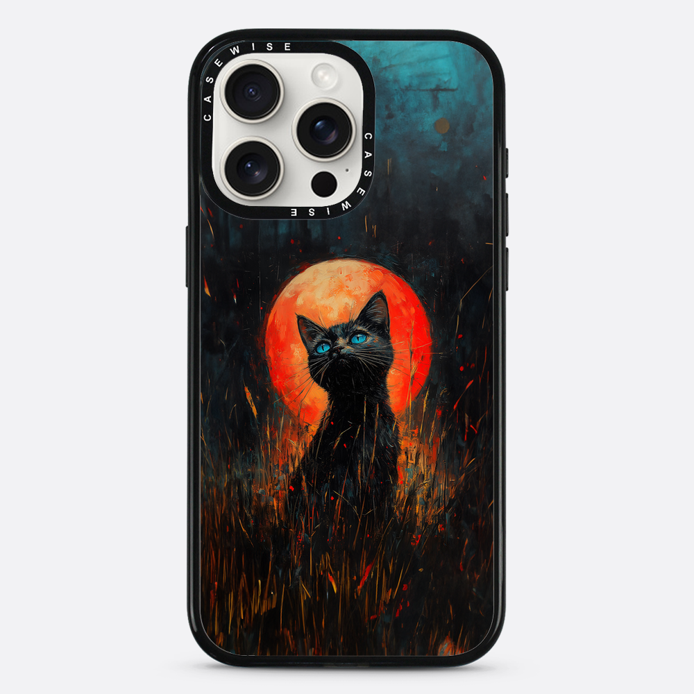 Red Moonlight Black Cat - Etui