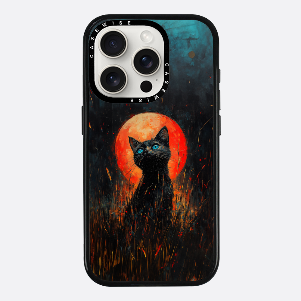 Red Moonlight Black Cat - Etui