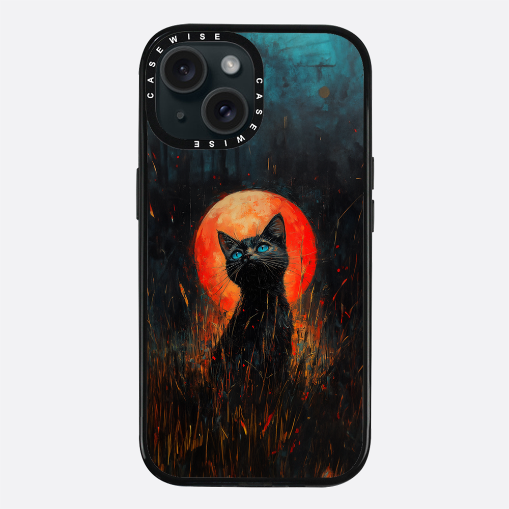 Red Moonlight Black Cat - Etui
