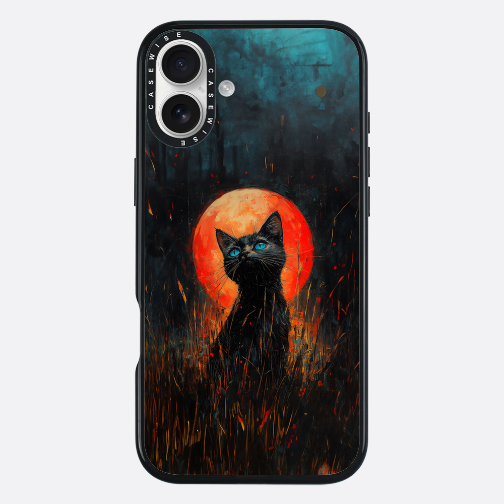 Red Moonlight Black Cat - Etui