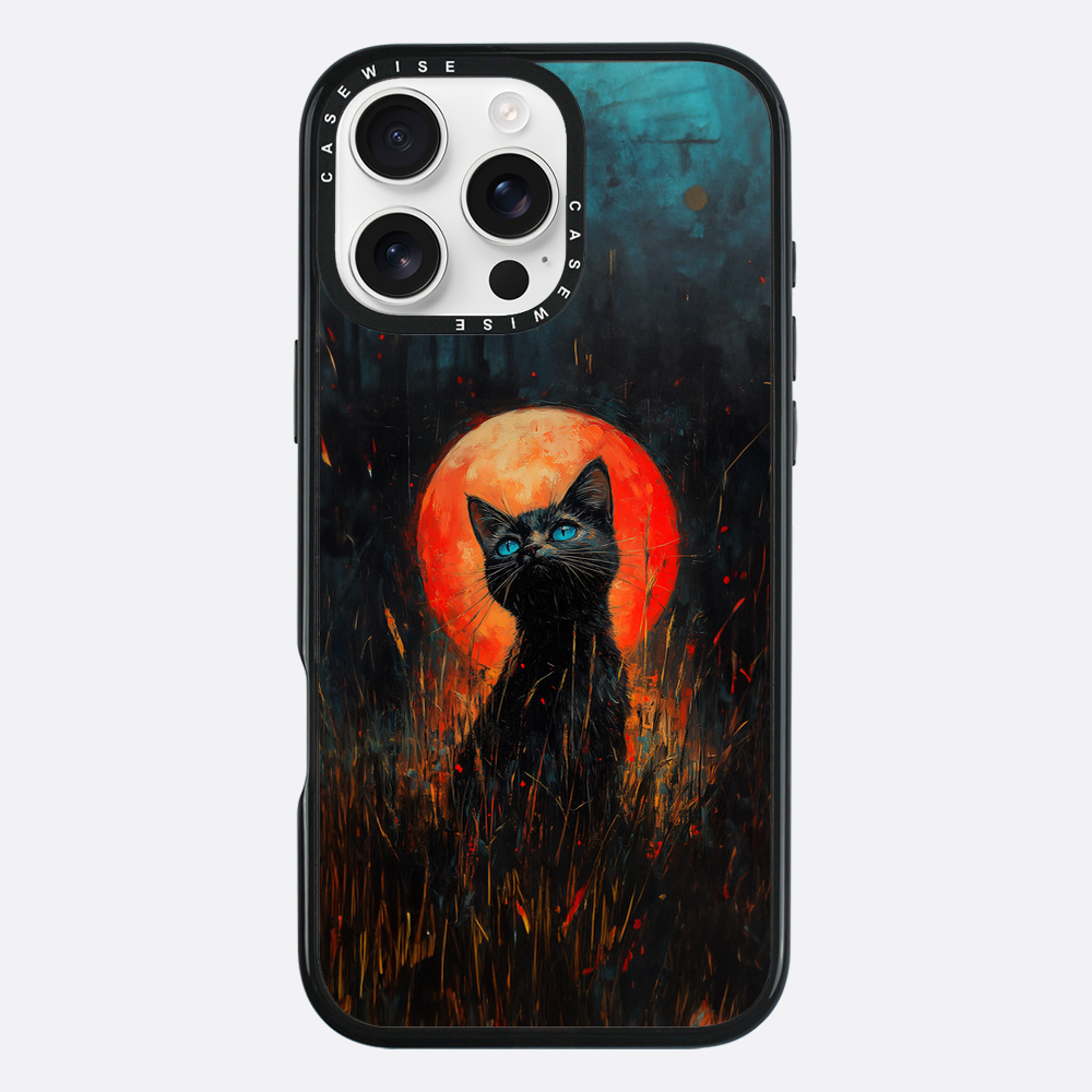 Red Moonlight Black Cat - Etui