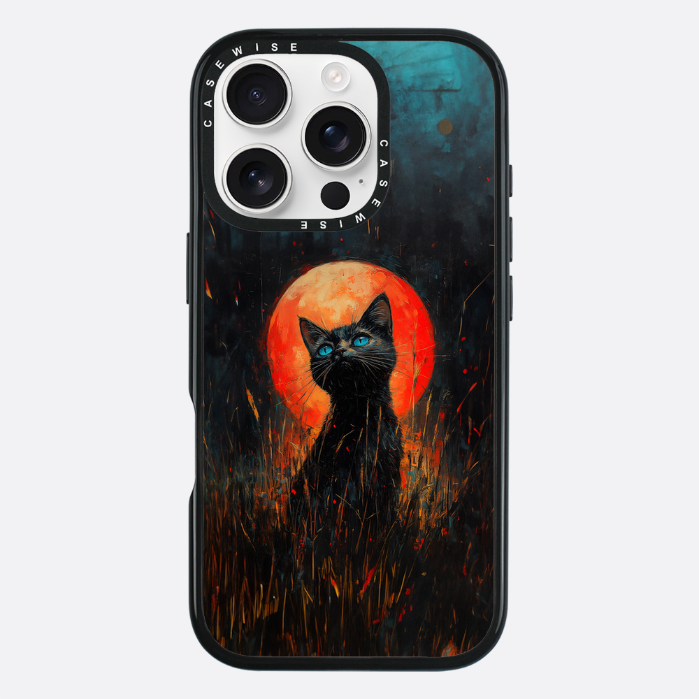 Red Moonlight Black Cat - Etui